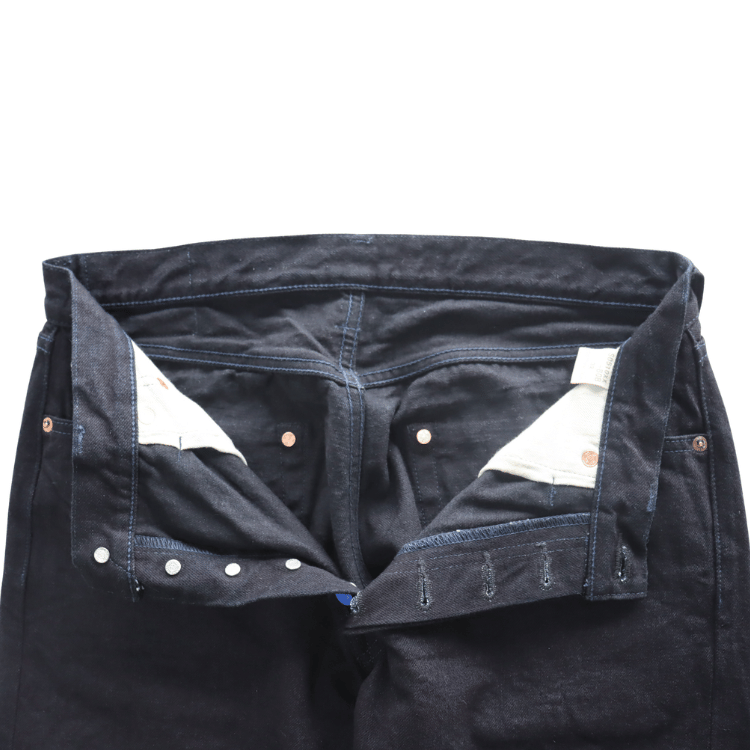 SAMURAI JEANS S0510XX-BOB AOKI TOUEI (Blue Sword Shadow) 15oz Black on Blue 510 Model Jeans, Denim Pants, Aoki Touei Series Original Denim