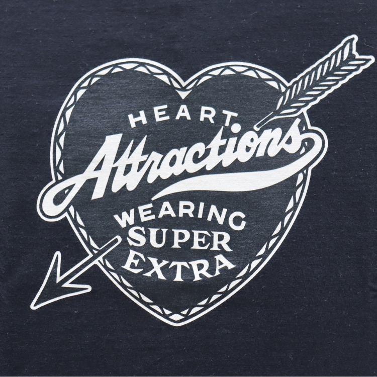 ATTRACTIONS AM0011 Heart Attractions S/S Heart Attractions Men's Short Sleeve T-Shirt, American Casual, MASA SCULP Collaboration