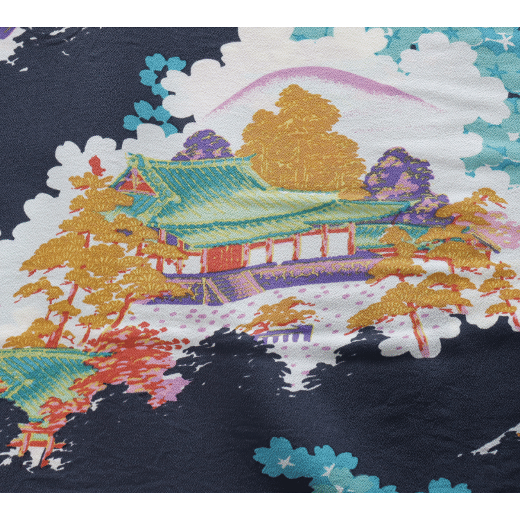 SUN SURF SS39618 S/S RAYON HAWAIIAN SHIRT "ANCIENT CAPITAL" Rayon Hawaiian Shirt Ancient Capital Japanese Pattern Hawaiian Shirt Aloha Shirt Short Sleeve Shirt