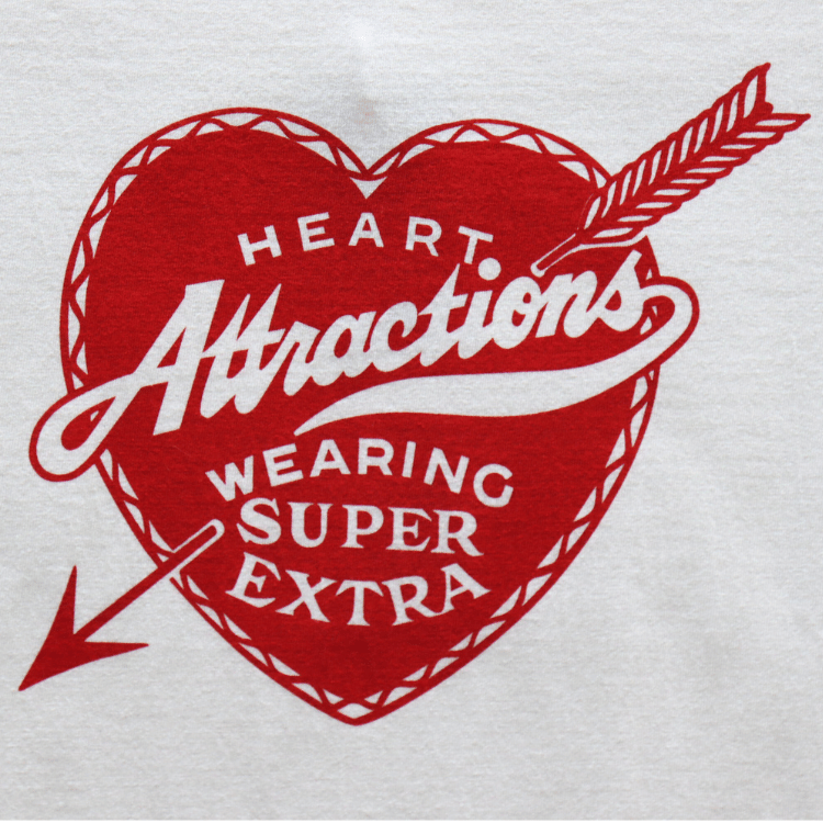 ATTRACTIONS AM0011 Heart Attractions S/S Heart Attractions Men's Short Sleeve T-Shirt, American Casual, MASA SCULP Collaboration