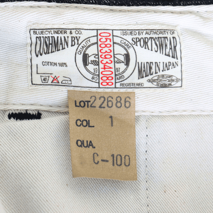 CUSHMAN 22686 BLACK CHAMBRAY 41 TROUSERS - Black Chambray 41 Trousers / 41 Chino Trousers - Work Pants, Wide Silhouette
