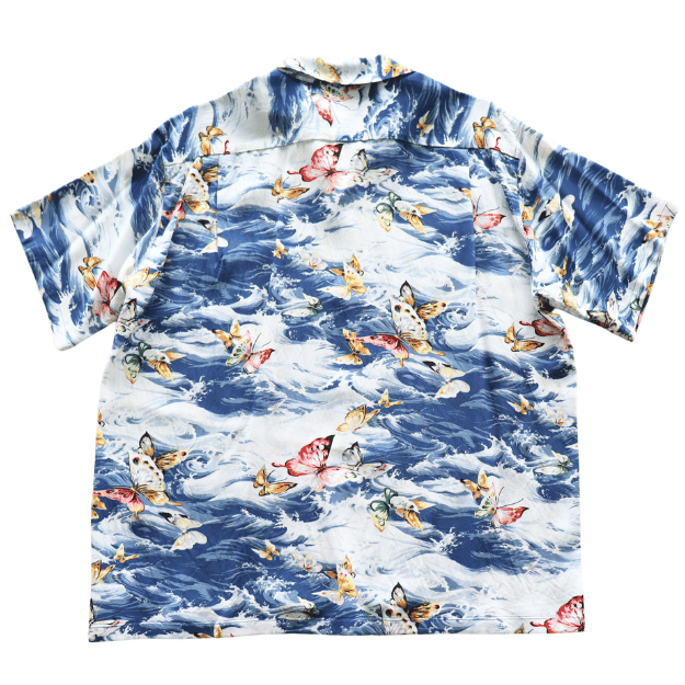 SUN SURF SS39627 S/S RAYON HAWAIIAN SHIRT "BUTTERFLY SPLASH" Rayon Hawaiian Shirt Butterfly Splash Hawaiian Shirt Aloha Shirt Short Sleeve Shirt Butterfly Pattern