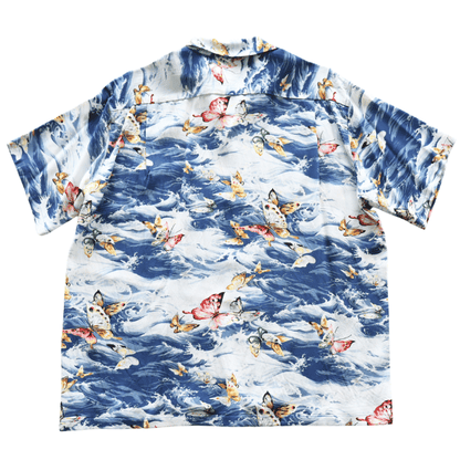 SUN SURF SS39627 S/S RAYON HAWAIIAN SHIRT "BUTTERFLY SPLASH" Rayon Hawaiian Shirt Butterfly Splash Hawaiian Shirt Aloha Shirt Short Sleeve Shirt Butterfly Pattern