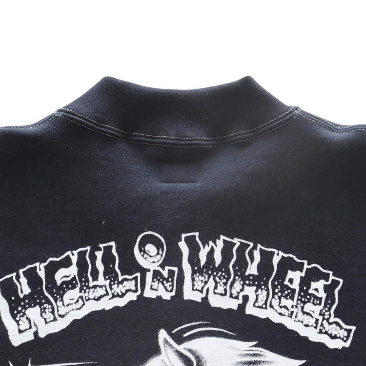 CUSHMAN クッシュマン x TOP トップ 26386T TOP別注 FULL ZIP SWEAT "HELL ON WHEEL" フルジップスウェット 裏起毛 エアブラシ