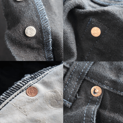 SAMURAI JEANS S0510XX-BOB AOKI TOUEI (Blue Sword Shadow) 15oz Black on Blue 510 Model Jeans, Denim Pants, Aoki Touei Series Original Denim