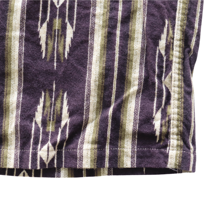 CUSHMAN クッシュマン 25708 NATIVE PURINT NEL OPEN COLLAR SHIRTS ネイティブプリントネルオープンカラーシャツ