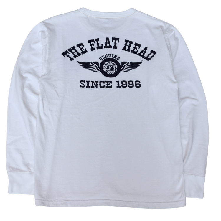 THE FLAT HEAD フラットヘッド FN-THCL-202 LONG SLEEVE T-SHIRT - FLYING WHEEL ロングスリーブTシャツ フライングホイール ロンT アメカジ