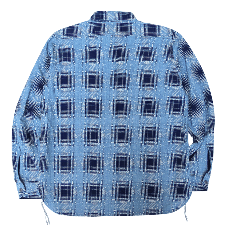SAMURAI JEANS サムライジーンズ SSS26-YBC 藍抜染雪オンブレチェック柄ワークシャツ