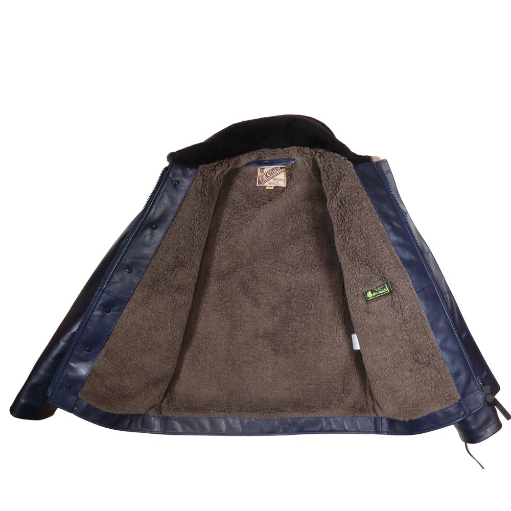 Y'2 LEATHER ワイツーレザー IN-1 INDIGO HORSE N-1 LININGCOLLAR MOUTON ALPACA & WOOL typeN-1 インディゴホース ムートン