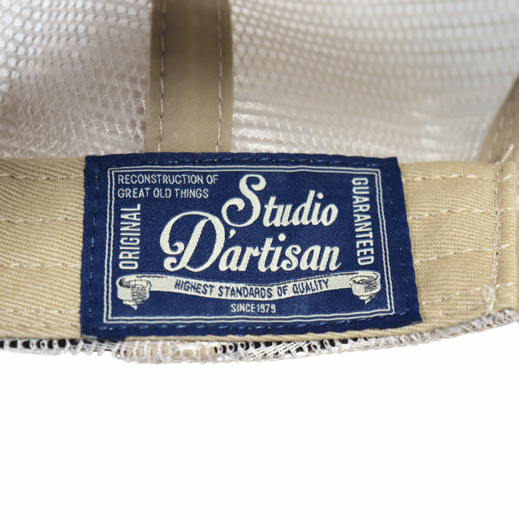 STUDIO D'ARTISAN ステュディオダルチザン 7582 mesh cap メッシュキャップ メンズ レディース ユニセックス 帽子 ワッペン スナップバック アジャスターアメカジスタイル