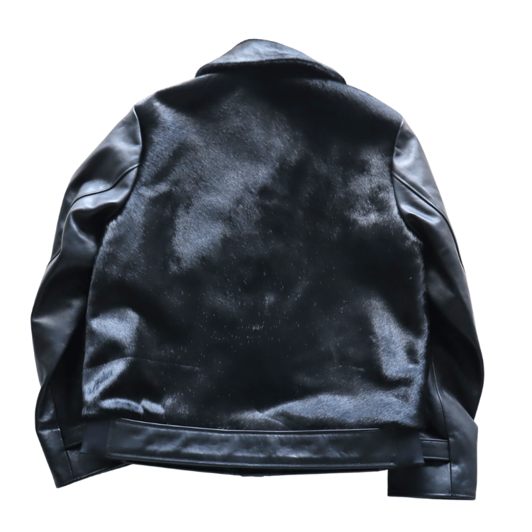 Bilt Buck by ATTRACTIONS Lot. 625 Hair On Horsehide King Shawl Jacket Black Leather Jacket