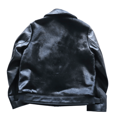 Bilt Buck by ATTRACTIONS Lot. 625 Hair On Horsehide King Shawl Jacket Black Leather Jacket