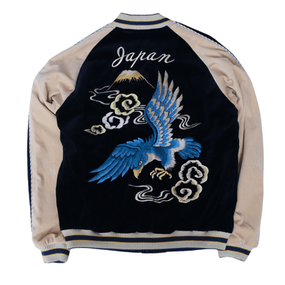 TAILOR TOYO テーラー東洋 TT15975-128 Mid 1950s Style Velveteen (Two-tone) × Acetate Souvenir Jacket “BLUE EAGLE” × “ROARING TIGER” 別珍スーベニアジャケット 別珍 スカジャン 鷲 虎リバーシブル 2トーン サテン生地 スーベニアジャケット 刺繍