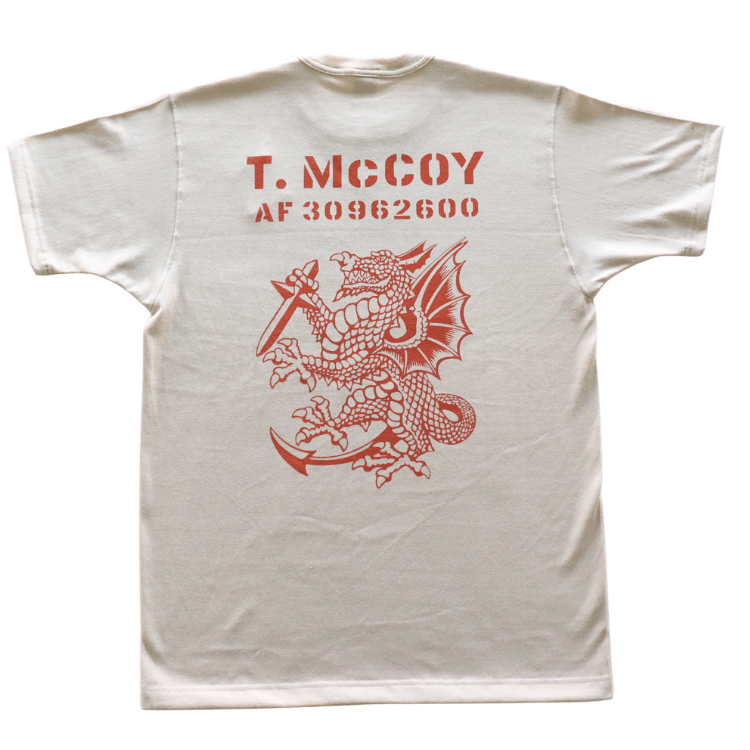 TOYS McCOY TMC2608 MILITARY TEE T. McCOY "AF 30962600" Military Tee, Short Sleeve T-Shirt, Size L-2, Test Sample, Dragon Print