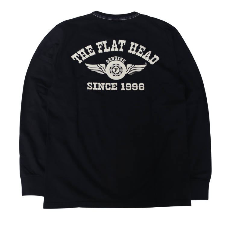 THE FLAT HEAD フラットヘッド FN-THCL-202 LONG SLEEVE T-SHIRT - FLYING WHEEL ロングスリーブTシャツ フライングホイール ロンT アメカジ