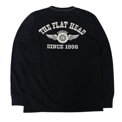 THE FLAT HEAD フラットヘッド FN-THCL-202 LONG SLEEVE T-SHIRT - FLYING WHEEL ロングスリーブTシャツ フライングホイール ロンT アメカジ