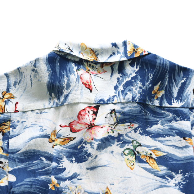 SUN SURF SS39627 S/S RAYON HAWAIIAN SHIRT "BUTTERFLY SPLASH" Rayon Hawaiian Shirt Butterfly Splash Hawaiian Shirt Aloha Shirt Short Sleeve Shirt Butterfly Pattern