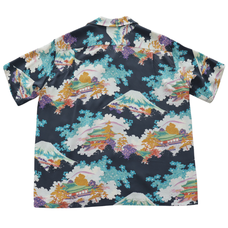 SUN SURF SS39618 S/S RAYON HAWAIIAN SHIRT "ANCIENT CAPITAL" Rayon Hawaiian Shirt Ancient Capital Japanese Pattern Hawaiian Shirt Aloha Shirt Short Sleeve Shirt