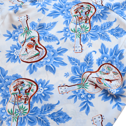 SUN SURF SS39613 S/S RAYON HAWAIIAN SHIRT “UKULELE MELODY” Rayon Hawaiian Shirt Ukulele Melody Hawaiian Shirt Aloha Shirt Ukulele Short-Sleeve Shirt