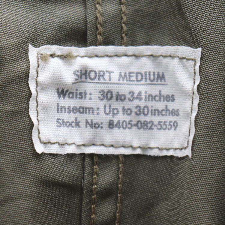 BUZZ RICKSON'S BR42500 TROUSERS, MEN'S, COTTON WIND RESISTANT POPLIN, OLIVE GREEN, ARMY SHADE 107 SHORT LENGTH Military Cargo Trousers