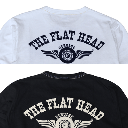 THE FLAT HEAD フラットヘッド FN-THCL-202 LONG SLEEVE T-SHIRT - FLYING WHEEL ロングスリーブTシャツ フライングホイール ロンT アメカジ