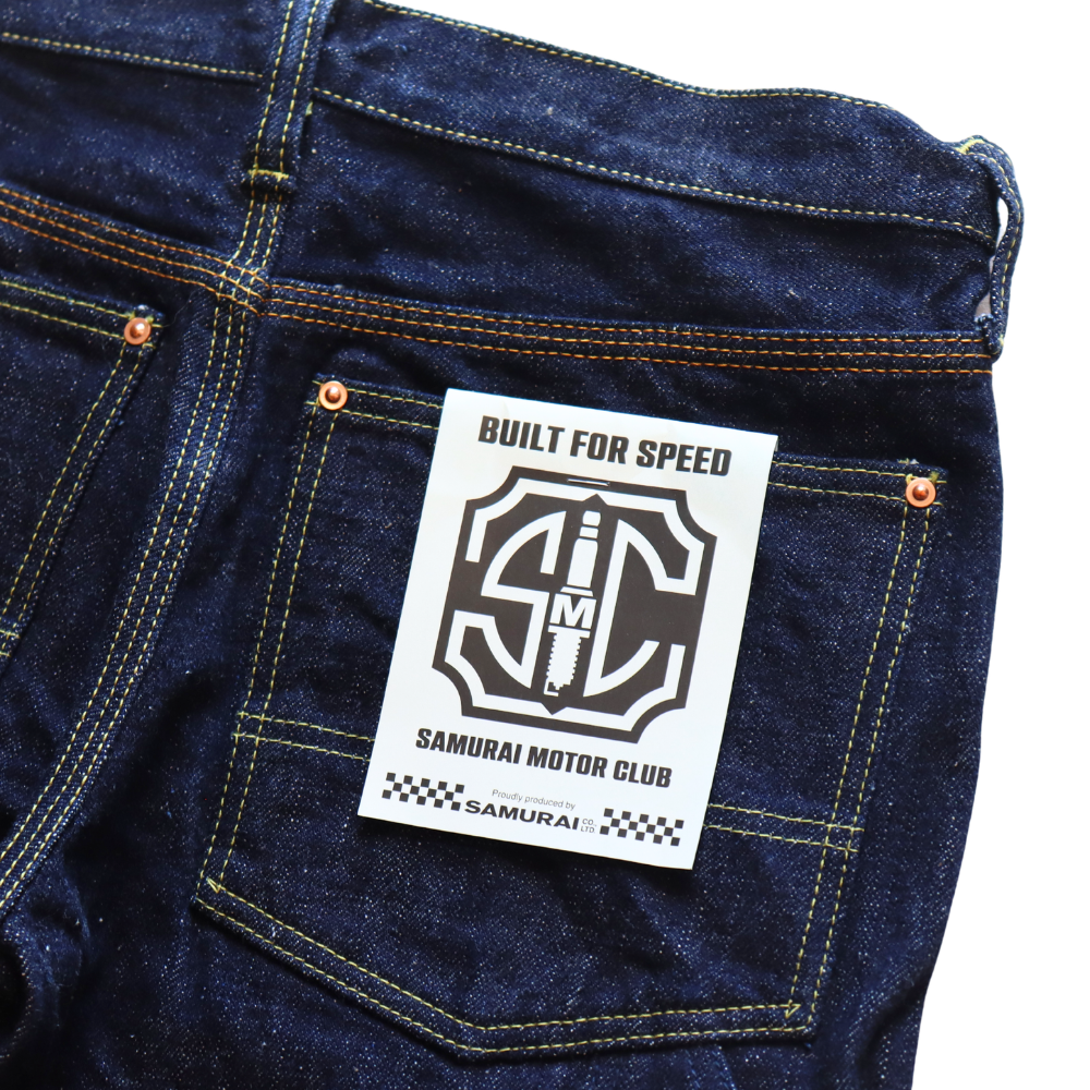SAMURAI JEANS サムライジーンズ SM410DBN サムライ自動車倶楽部 17ozダブルニーワークパンツ 特ザラセルビッチデニム