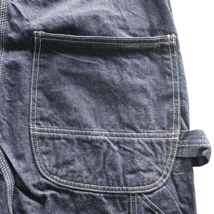 SAMURAI JEANS SJOVAL-SC01 Samurai Cotton Overalls Samurai Cotton 10oz Selvedge Denim Apron Pocket Double Knee Triple Stitch
