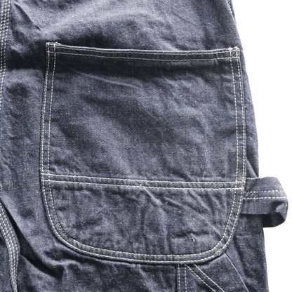 SAMURAI JEANS SJOVAL-SC01 Samurai Cotton Overalls Samurai Cotton 10oz Selvedge Denim Apron Pocket Double Knee Triple Stitch