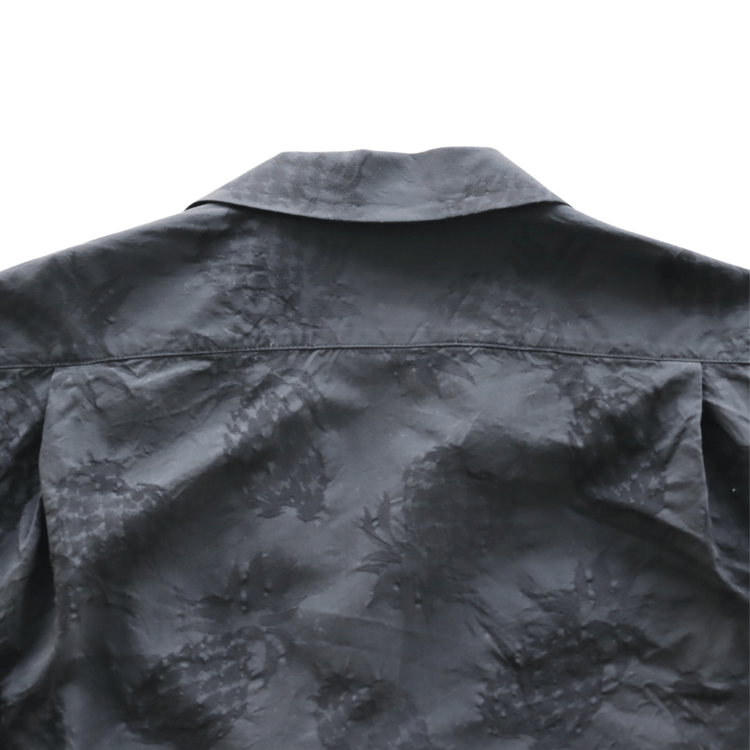 CUSHMAN クッシュマン 25616 PINEAPPLE JACQUARD OPEN COLLAR SHIRTS パイナップルジャガードオープンカラーシャツ 長袖シャツ メンズ パイナップル柄 ジャガード織り
