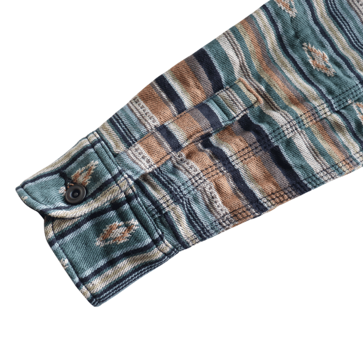 DELUXEWARE デラックスウエア 7649C NATIVE BORDER ネイティブボーダー ヘビーネルシャツ