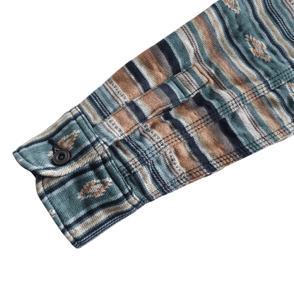 DELUXEWARE デラックスウエア 7649C NATIVE BORDER ネイティブボーダー ヘビーネルシャツ