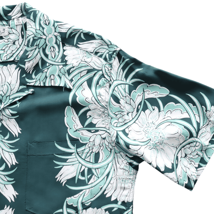 SUN SURF SS39612 S/S RAYON HAWAIIAN SHIRT “NIGHT BLOOMING CEREUS BORDER” Rayon Hawaiian Shirt Night Blooming Cereus Border Hawaiian Shirt Aloha Shirt Night Blooming Cereus Short Sleeve Shirt