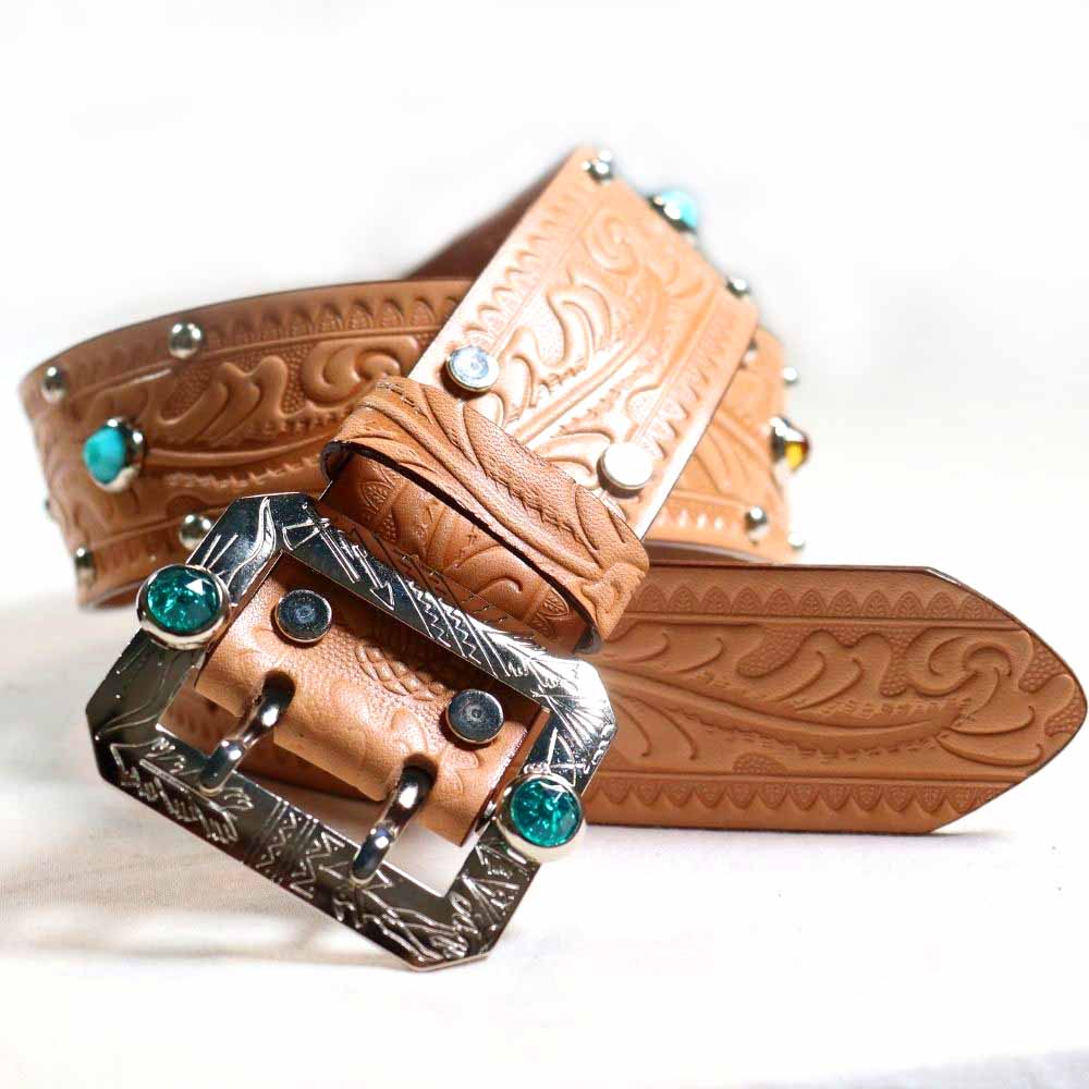 ATTRACTIONS アトラクションズ × ACE WESTERN BELTS Special Collaboration Belts  エースウエスタンベルト スペシャルコラボレーションベルト A20032 スタッズベルト