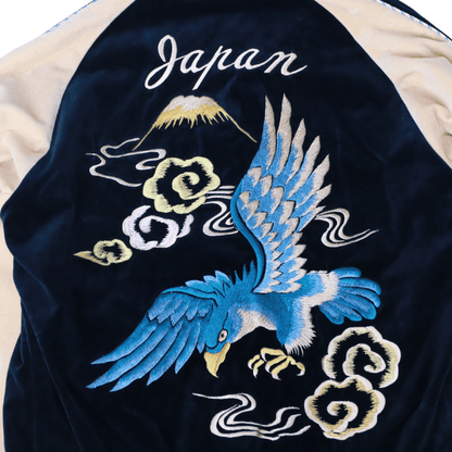 TAILOR TOYO テーラー東洋 TT15975-128 Mid 1950s Style Velveteen (Two-tone) × Acetate Souvenir Jacket “BLUE EAGLE” × “ROARING TIGER” 別珍スーベニアジャケット 別珍 スカジャン 鷲 虎リバーシブル 2トーン サテン生地 スーベニアジャケット 刺繍