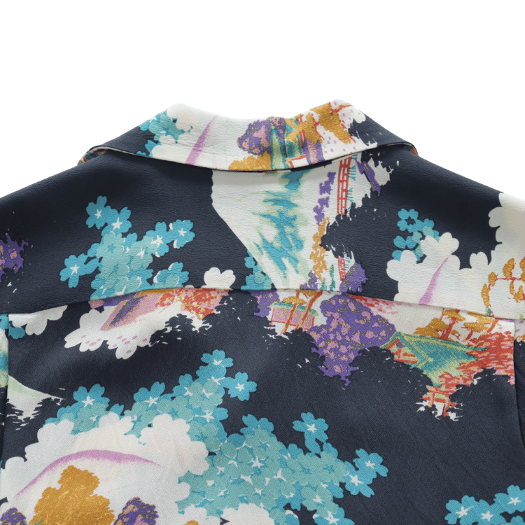 SUN SURF SS39618 S/S RAYON HAWAIIAN SHIRT "ANCIENT CAPITAL" Rayon Hawaiian Shirt Ancient Capital Japanese Pattern Hawaiian Shirt Aloha Shirt Short Sleeve Shirt