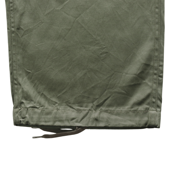 BUZZ RICKSON'S BR42500 TROUSERS, MEN'S, COTTON WIND RESISTANT POPLIN, OLIVE GREEN, ARMY SHADE 107 SHORT LENGTH Military Cargo Trousers