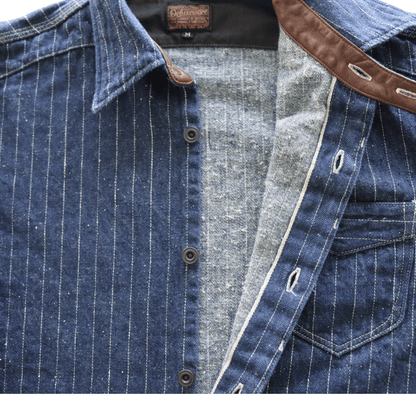 DELUXEWARE デラックスウエア 7630A DENIM NEL SHIRT デニムネルシャツ ネルシャツ デニムストライプネル デニムヘビーネル