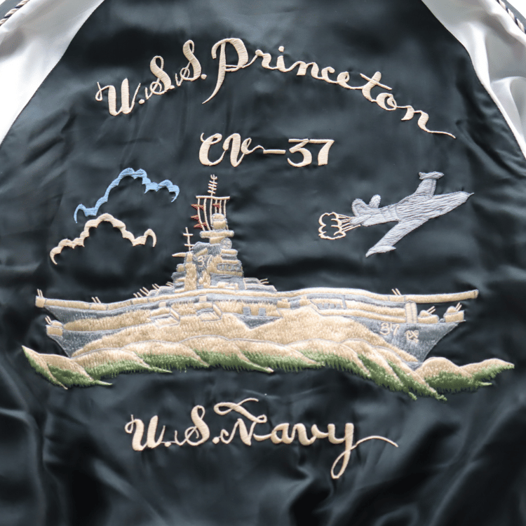 TAILOR TOYO テーラー東洋 TT15877-219 Late 1950s Style Acetate Souvenir Jacket “USS PRINCETON” × “MAIKO”アセテートスーベニアジャケット USSプリンストンx舞妓 スカジャン リバーシブル 2トーン 両面アセテート生地 スーベニアジャケット 刺繍
