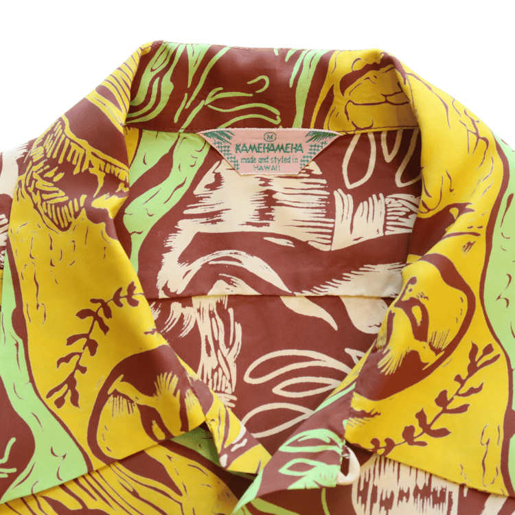 SUN SURF SS39673 S/S SUN SURF SPECIAL EDITION “GAUGUIN WOODCUT MYSTIC” Hawaiian Shirt Aloha Shirt Paul Gauguin Short Sleeve Shirt