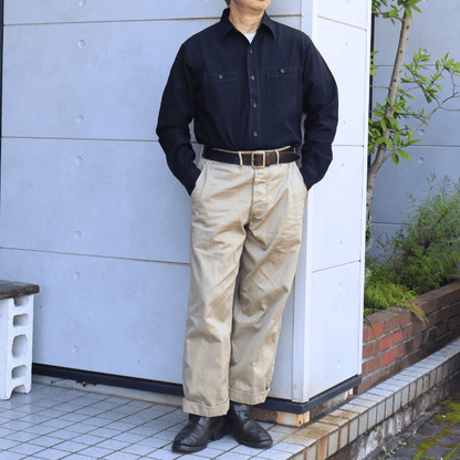 BUZZ RICKSON'S BR29143 WILLIAM GIBSON COLLECTION BLACK CHAMBRAY WORK SHIRTS Long Sleeve Military Shirt U.S.NAVY