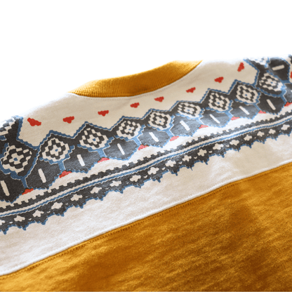 DELUXEWARE デラックスウエア S105-24A SNOW HALF ZIP 希少なヴィンテージ雪柄を採用したハーフジップスウェット