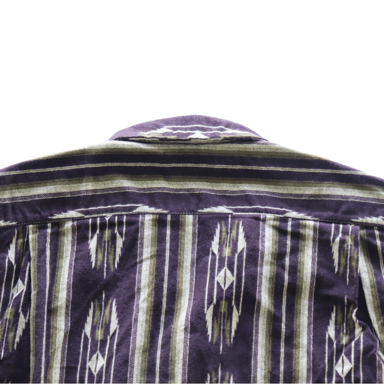 CUSHMAN クッシュマン 25708 NATIVE PURINT NEL OPEN COLLAR SHIRTS ネイティブプリントネルオープンカラーシャツ