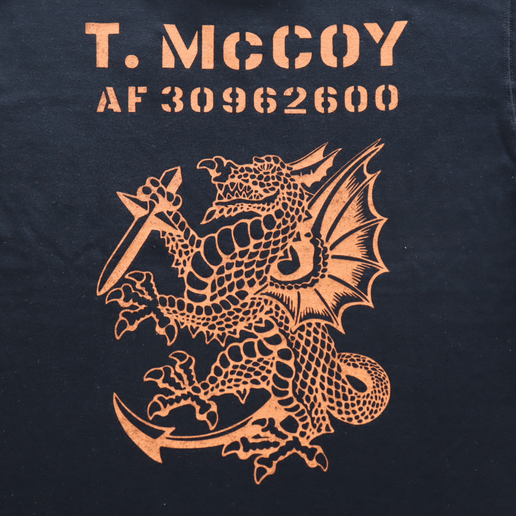 TOYS McCOY TMC2608 MILITARY TEE T. McCOY "AF 30962600" Military Tee, Short Sleeve T-Shirt, Size L-2, Test Sample, Dragon Print