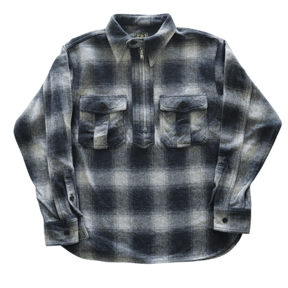 CUSHMAN クッシュマン 25706 COTTON TWEED CHECK HALF ZIP WORK SHIRTS コットンツイードチェックハーフジップワークシャツ 長袖シャツ