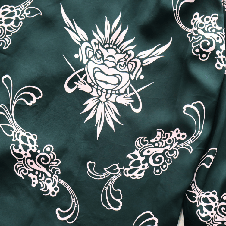 SUN SURF SS29601 L/S RAYON ALOHA SHIRT '26Model INCARNATION OF GOD Rayon Aloha Shirt Hawaiian Shirt Long-sleeved Shirt