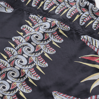DELUXEWARE AL-20S BIRD OF PARADISE Hawaiian Shirt, Aloha Shirt, Short Sleeve Shirt, Border Pattern