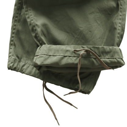 BUZZ RICKSON'S BR42500 TROUSERS, MEN'S, COTTON WIND RESISTANT POPLIN, OLIVE GREEN, ARMY SHADE 107 SHORT LENGTH Military Cargo Trousers