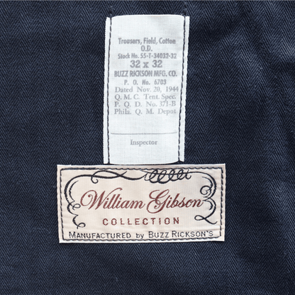 BUZZ RICKSON'S バズリクソンズ BR42593 WILLIAM GIBSON COLLECTION BLACK M-1943 ウィリアムギブソンコレクション M-1943トラウザーズ