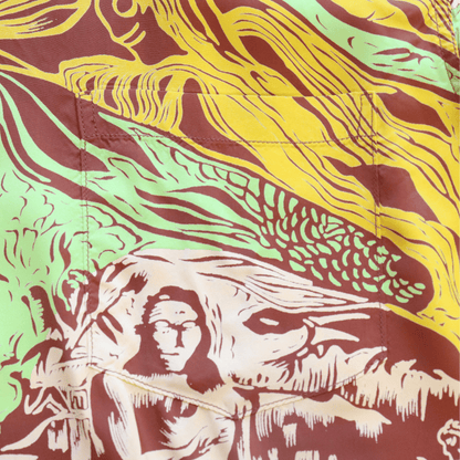 SUN SURF SS39673 S/S SUN SURF SPECIAL EDITION “GAUGUIN WOODCUT MYSTIC” Hawaiian Shirt Aloha Shirt Paul Gauguin Short Sleeve Shirt