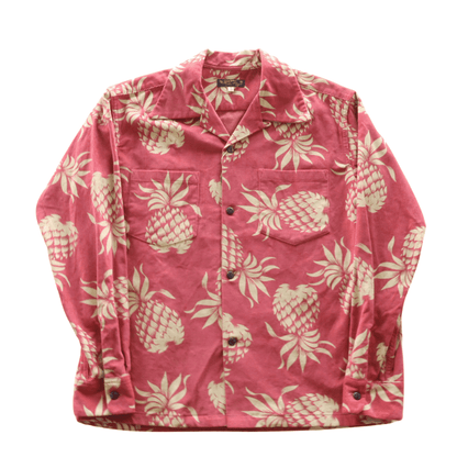 SUN SURF サンサーフ SS29580 L/S CORDUROY OPEN SHIRT “DUKE'S PINEAPPLE” 長袖 アロハシャツ デューク・カハナモク パイナップル コットン100%